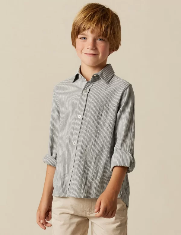 NÍCOLI CAMISA RAYA AZUL< Camisas