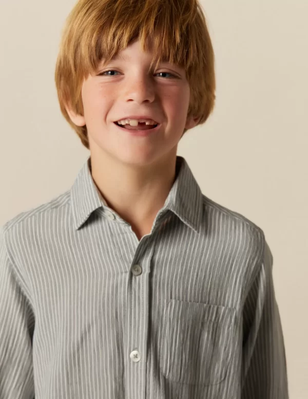 NÍCOLI CAMISA RAYA AZUL< Camisas