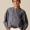 NÍCOLI CAMISA RAYA AZUL LUREX< Camisas