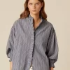 NÍCOLI CAMISA RAYA AZUL LUREX< Camisas