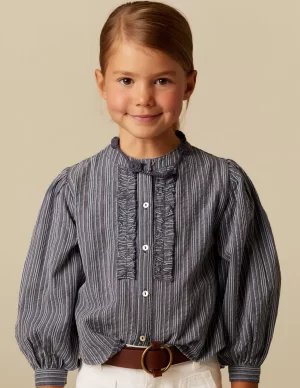 NÍCOLI CAMISA RAYA AZUL LUREX< Camisas