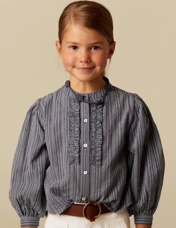 NÍCOLI CAMISA RAYA AZUL LUREX< Camisas