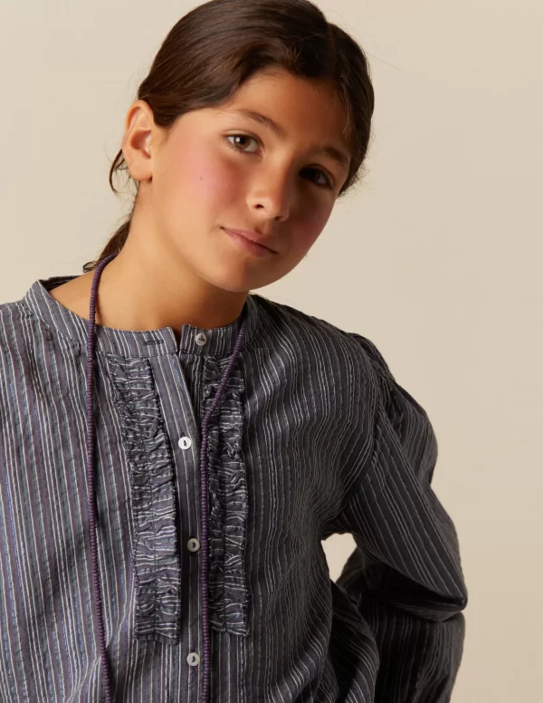 NÍCOLI CAMISA RAYA AZUL LUREX< Camisas