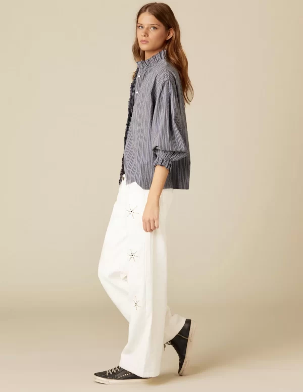 NÍCOLI CAMISA RAYA AZUL LUREX< Camisas