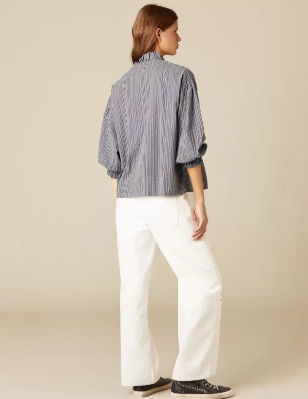 NÍCOLI CAMISA RAYA AZUL LUREX< Camisas