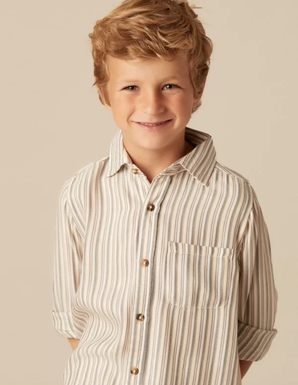 NÍCOLI CAMISA RAYA AZUL MOSTAZA< Camisas