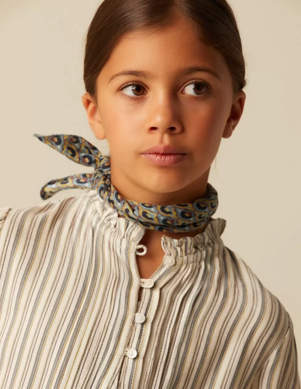 NÍCOLI CAMISA RAYA AZUL MOSTAZA< Camisas