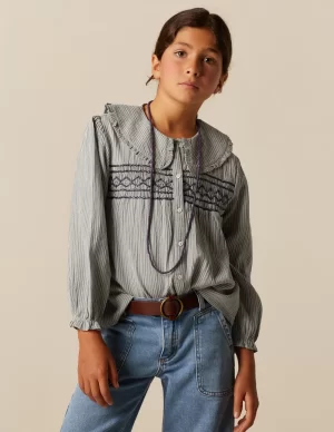 NÍCOLI CAMISA RAYA AZUL NIDOS< Camisas