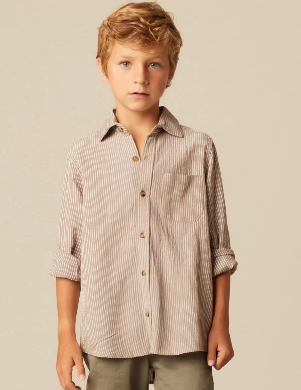 NÍCOLI CAMISA RAYA MARRÓN< Camisas