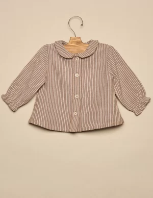 NÍCOLI CAMISA RAYA MARRÓN< Camisas