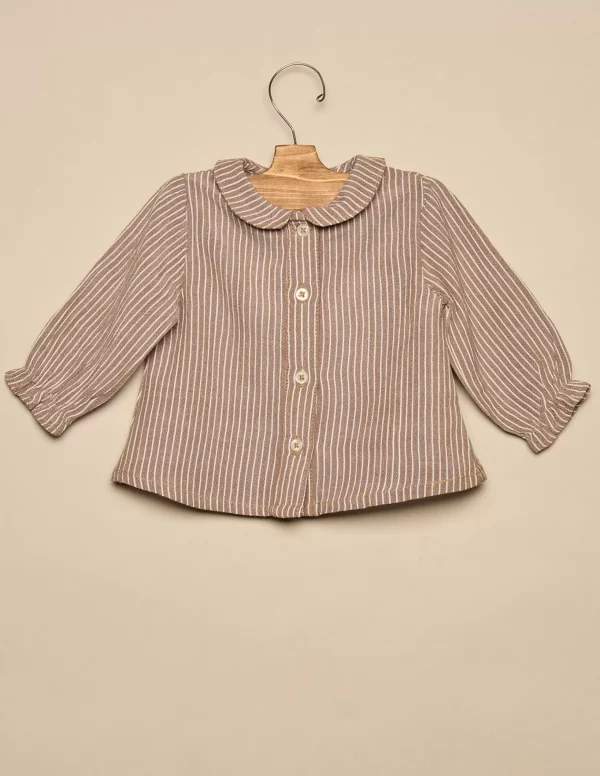 NÍCOLI CAMISA RAYA MARRÓN< Camisas