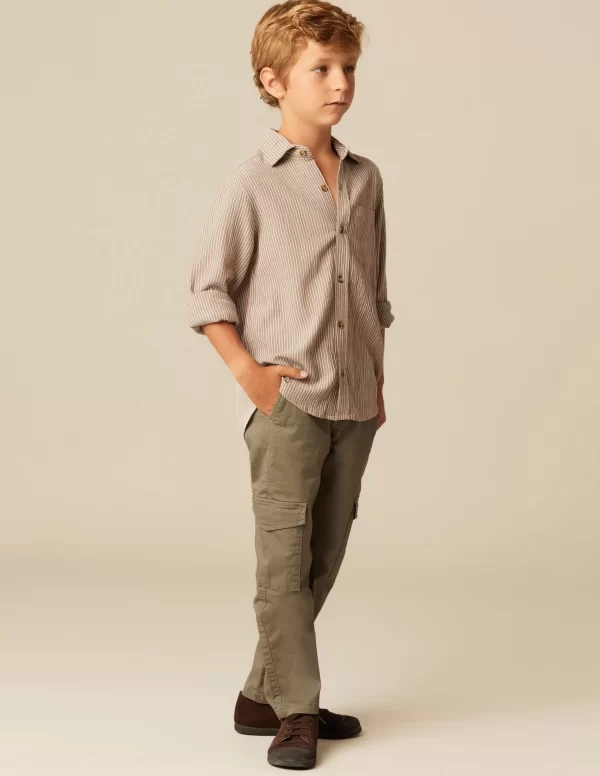 NÍCOLI CAMISA RAYA MARRÓN< Camisas