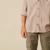 NÍCOLI CAMISA RAYA MARRÓN< Camisas