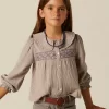 NÍCOLI CAMISA RAYA MARRÓN NIDOS< Camisas
