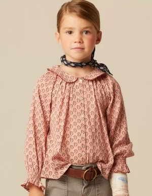 NÍCOLI CAMISA ROSA FLOR MARRÓN< Camisas