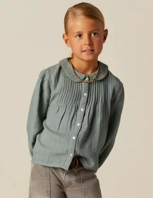 NÍCOLI CAMISA VERDE PESPUNTE MOSTAZA< Camisas