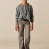 NÍCOLI CAMISA VERDE PESPUNTE MOSTAZA< Camisas