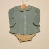 NÍCOLI CAMISA VERDE PESPUNTE MOSTAZA< Camisas