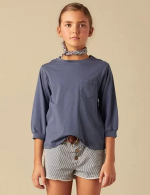 NÍCOLI CAMISETA MANGA LARGA AZUL OSCURO< Camisetas