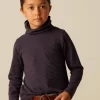 NÍCOLI CAMISETA SOLIDARIA CUELLO VUELTO RAYA MORA< Camisetas