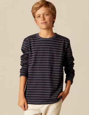 NÍCOLI CAMISETA SOLIDARIA RAYA GRANDE AZUL< Camisetas