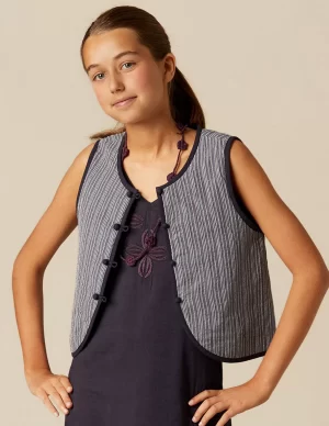 NÍCOLI CHALECO RAYA AZUL LUREX< Chalecos