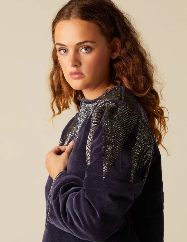 NÍCOLI CHAQUETA BEADS TERCIOPELO< Ropa De Abrigo