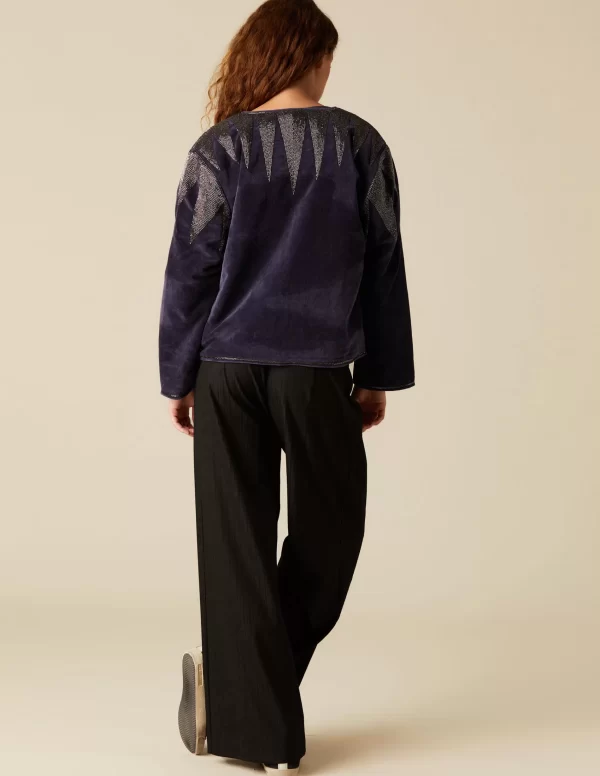 NÍCOLI CHAQUETA BEADS TERCIOPELO< Ropa De Abrigo