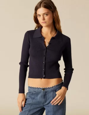 NÍCOLI CHAQUETA BOTONES CANALé AZUL< Punto