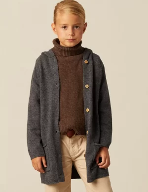 NÍCOLI CHAQUETA LARGA CAPUCHA ANTRACITA< Punto
