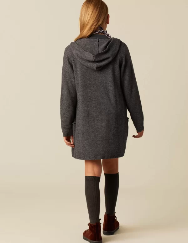 NÍCOLI CHAQUETA LARGA CAPUCHA ANTRACITA< Punto