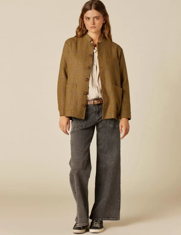 NÍCOLI CHAQUETA MAO ESPIGA MARRÓN< Ropa De Abrigo