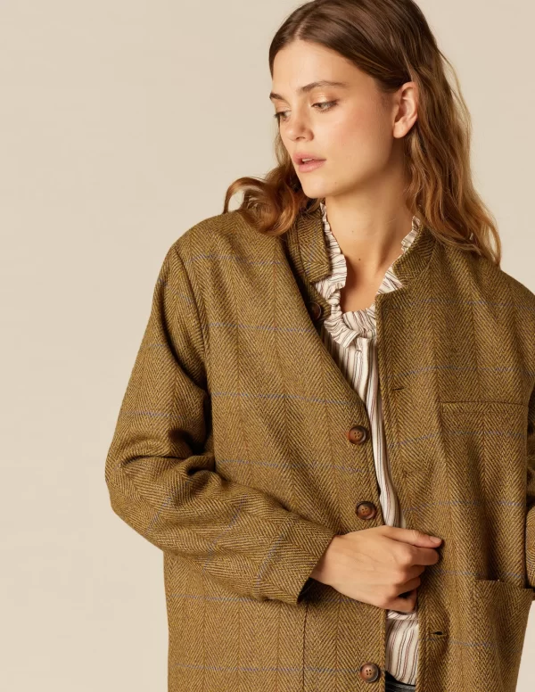 NÍCOLI CHAQUETA MAO ESPIGA MARRÓN< Ropa De Abrigo