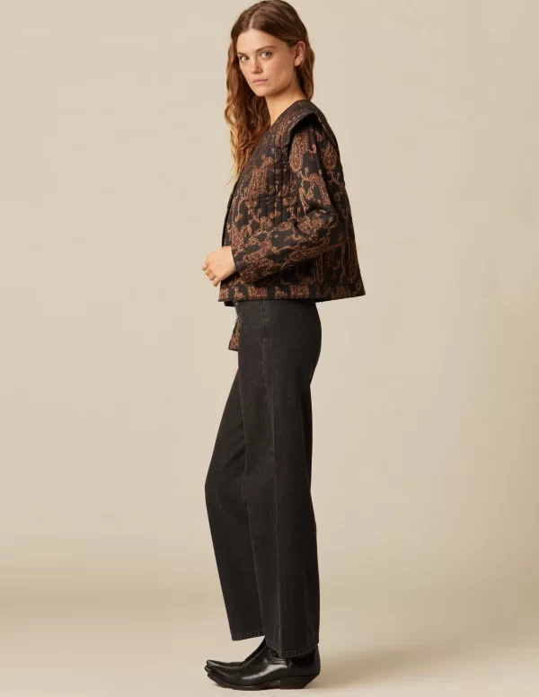 NÍCOLI CHAQUETA PAISLEY NEGRA< Ropa De Abrigo