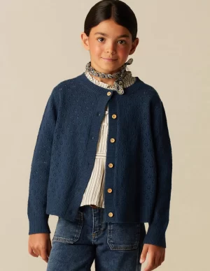 NÍCOLI CHAQUETA PUNTO DIBUJO AZUL< Punto