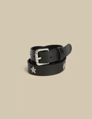 NÍCOLI CinturÓn estrellas hebilla plateada negro< Cinturones | Cinturones