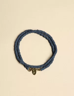 NÍCOLI COLLAR CORTO MADERA AZUL< Collares | Collares