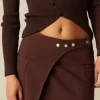 NÍCOLI FALDA CRUCE BOLSILLOS MARRÓN< Denim | Faldas