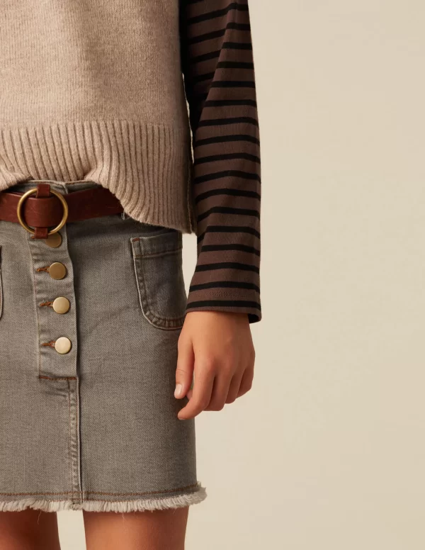NÍCOLI FALDA VAQUERA GRIS< Denim | Faldas