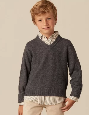 NÍCOLI JERSEY CUELLO PICO GRIS< Punto