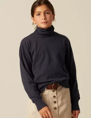 NÍCOLI JERSEY CUELLO VUELTO PUNTO AZUL< Punto