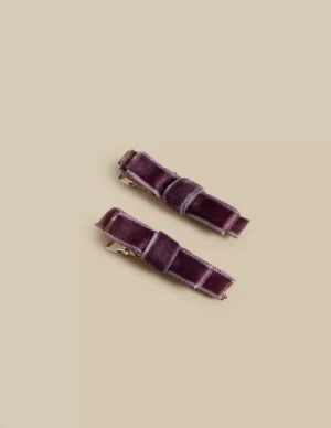 NÍCOLI 2 LAZOS TERCIOPELO MORA< Accesorios De Pelo