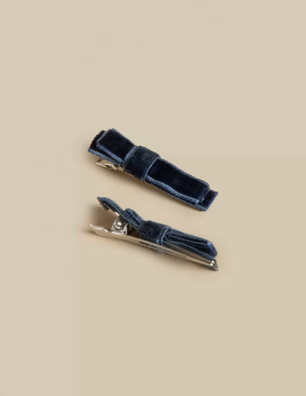 NÍCOLI 2 LAZOS TERCIPELO AZUL< Accesorios De Pelo