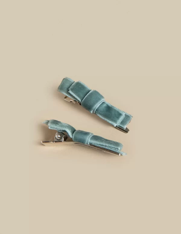 NÍCOLI 2 LAZOS TERCIPELO VERDE< Accesorios De Pelo