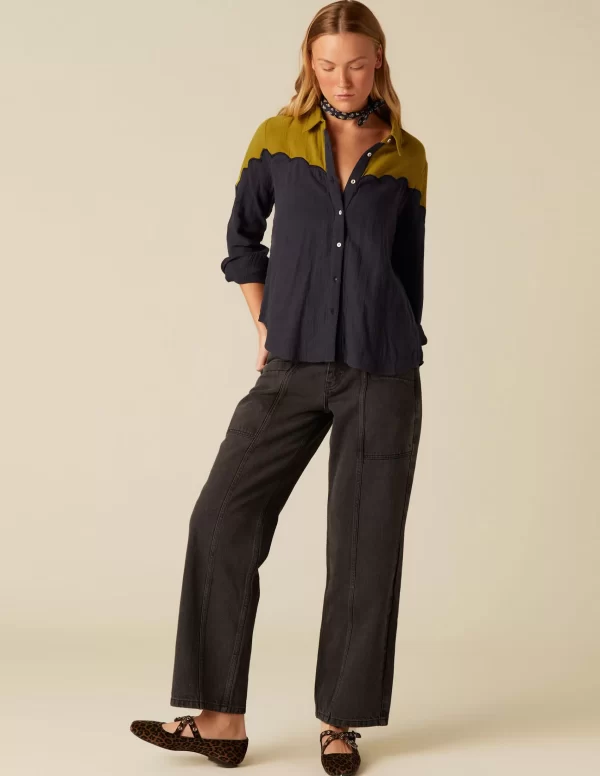 NÍCOLI PANTALÓN ANCHO BOLSILLOS ANTRACITA< Denim | Pantalones