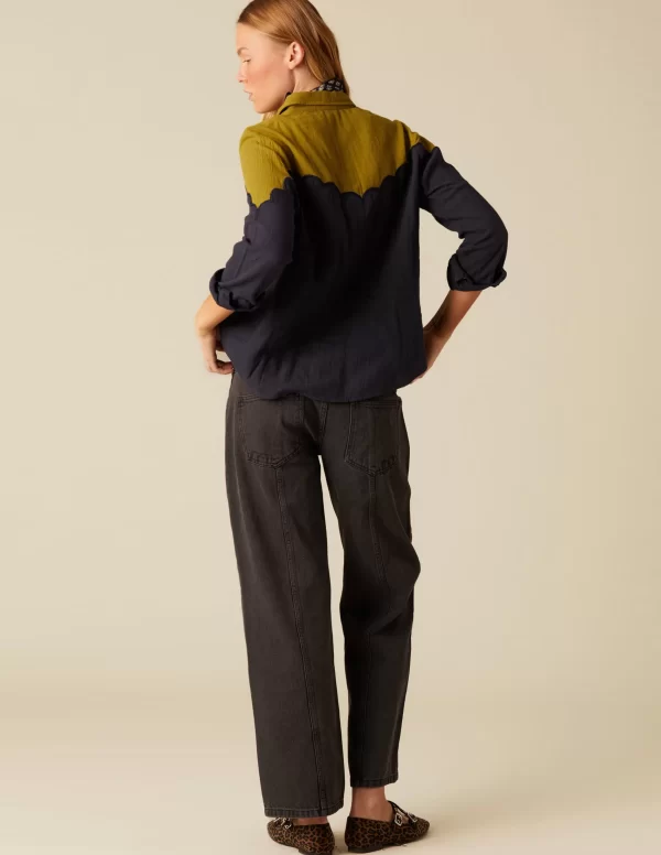 NÍCOLI PANTALÓN ANCHO BOLSILLOS ANTRACITA< Denim | Pantalones