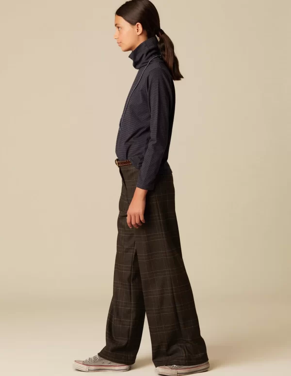NÍCOLI PANTALÓN ANCHO CUADRO< Pantalones