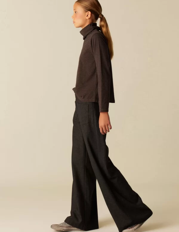 NÍCOLI PANTALÓN ANCHO DIBUJO GRIS< Pantalones