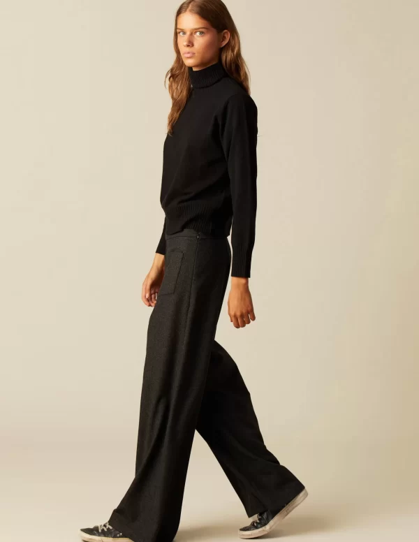 NÍCOLI PANTALÓN ANCHO DIBUJO GRIS< Pantalones