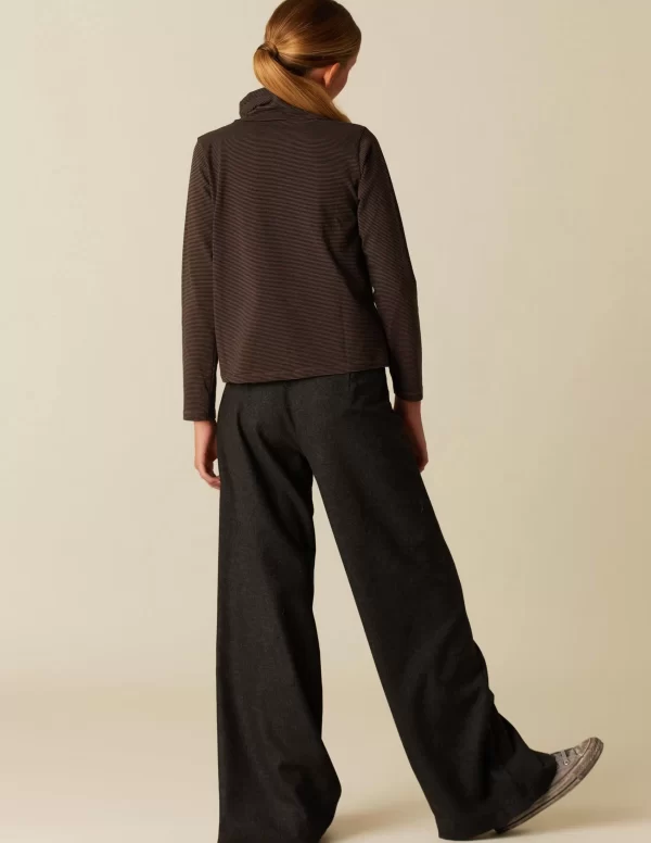NÍCOLI PANTALÓN ANCHO DIBUJO GRIS< Pantalones